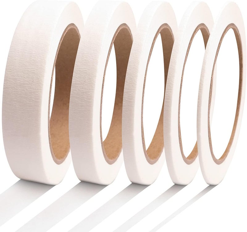 DOAY 5 Rolls Pinstripe Tape - Masking Tape 1/16", 1/8", 1/4", 1/2", 3/4" - Thin Painters Masking Automotive Tape for DIY, Car, Auto, Paint, Art, Tumblers (White) - Image 1